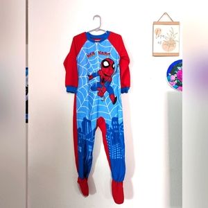 Marvel Spider-Man 5T fleece footy pajamas VGUC